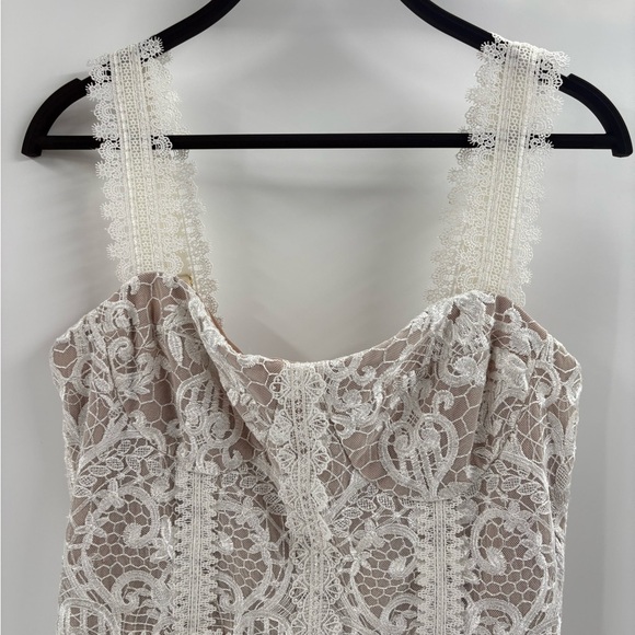 Bronx and Banco bride bridal wedding white boho Tiffany Blanc Dress size medium - Picture 4 of 16